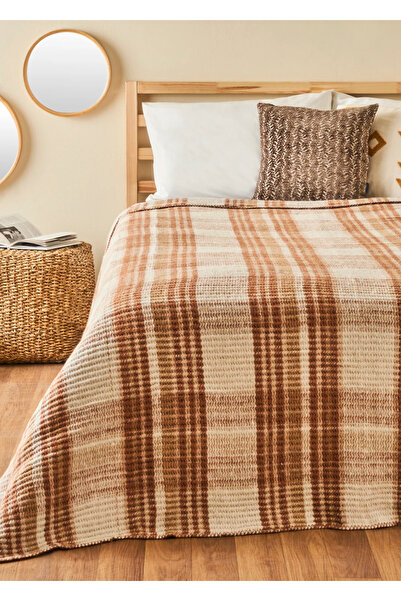 Bella Maison Noah Cotton Единично шотландско одеяло Кафяво (150x200 cm)
