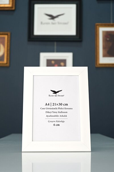 Raven Art Studio Μοντέρνο A4-21x30cm Λευκό Πλαίσιο Εγγράφων Φωτογραφιών και Α...