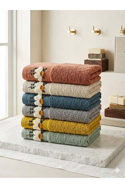 Vannes Home Luxury Punch Embroidery Detailed 2-Piece Hand and Face Towel Soft...