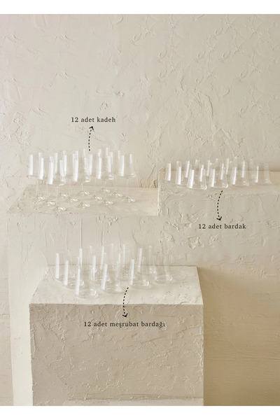 Bella Maison Shape Bardak-Kadeh Seti 36'lı Naturel