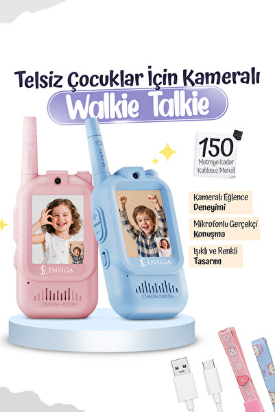 EN SİGA Telsiz Çocuklar İçin Kameralı Mikrofonlu Oyuncak Walkie Talkie Seti I...
