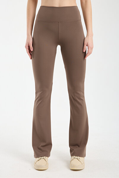 HDM Kadın Yüksek Bel Toparlayıcı Cappuccino İspanyol Paça Tayt - H5612