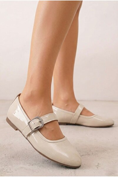 Nstil Daily Women's Flat Shoes with Straps, Rubber Buckle, Sewing Detail, Com...