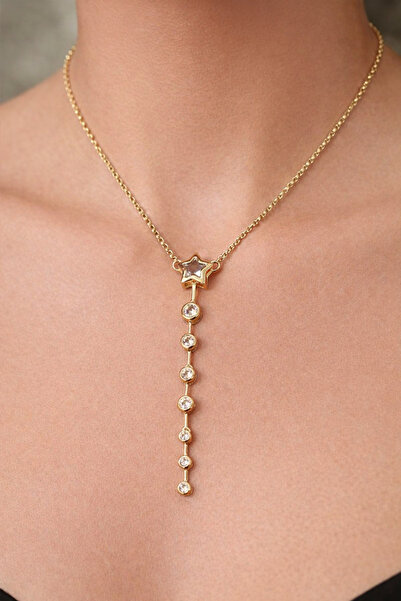 Melisa Takı & Aksesuar 14K Gold Renk Kaplama Xuping Yıldız Taşlı Y Kolye