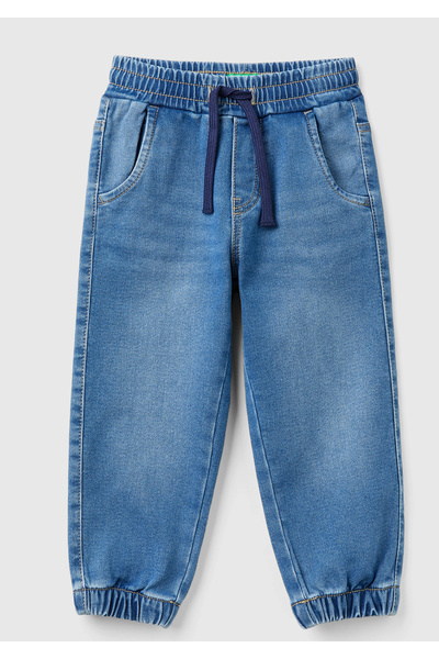 United Colors of Benetton Dečačke plave Elastični porub izbeljene Denim panta...