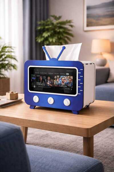 LAZORİAE Drvena kutija za salvete u obliku televizora