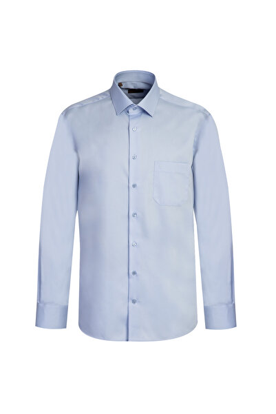 Abdullah Kiğılı Μακρυμάνικο μη σιδερένιο σατέν κλασικό βαμβακερό πουκάμισο