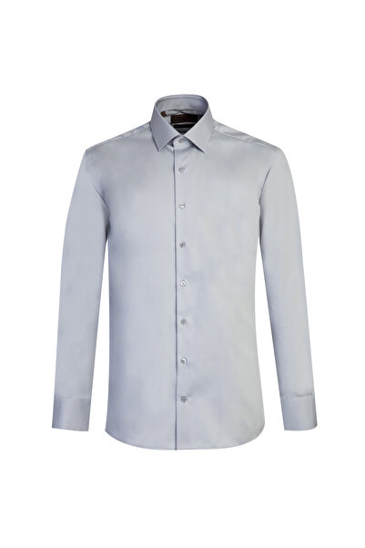 Kiğılı Μακρυμάνικο Slim Fit Slim Fit Κλασικό μη σιδερένιο σατέν βαμβακερό που...