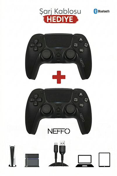 NEFFO Bluetooth Oyun Kolu Ps4 Ps5 Ve Pc Uyumlu Wireless Kablosuz Oyun Kolu Jo...
