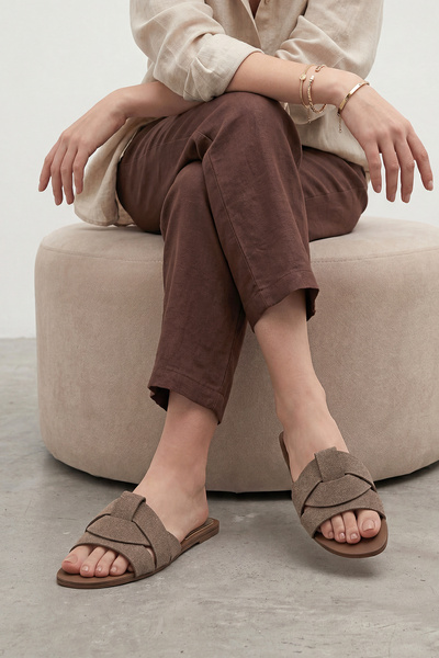 Marjin Γυναικείο Bandeau Daily Παντόφλες Siyso Vizon Σουέτ