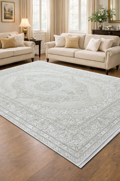 4 Square Meters - 6 Square Meters Modern Thick Thick Woven Living Room and Living Room Carpet Anti-Allergic Beige