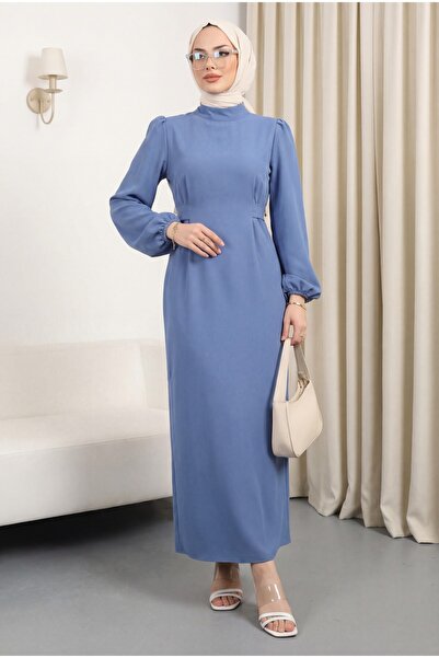 Modamorfo Sudija haljina sa vezanim strukom - plava