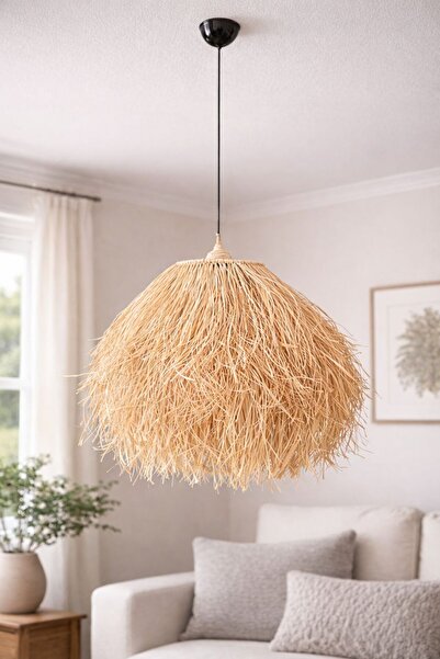 BOHEM El yapımı Doğal Rafya Avize