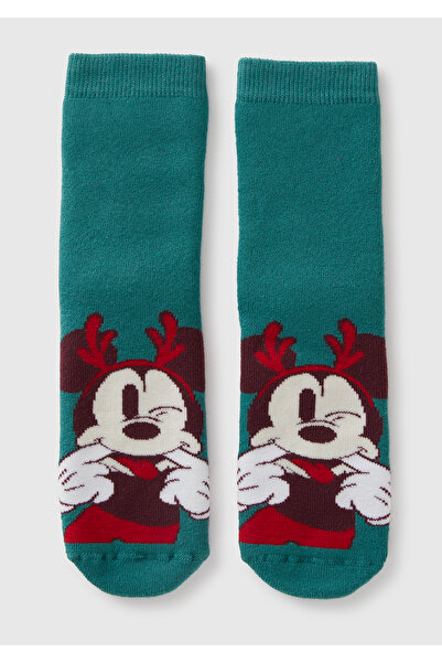 United Colors of Benetton Παιδικές κάλτσες για αγόρια με πράσινο σχέδιο Disney