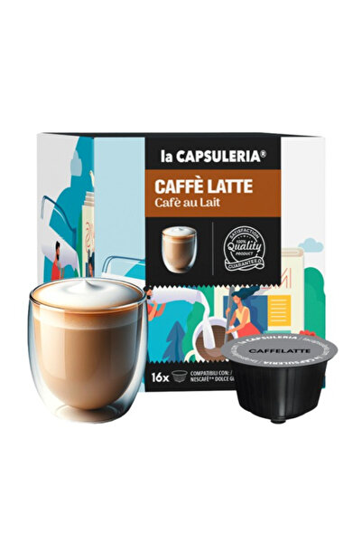 La Capsuleria Caffe Latte, 16 capsule compatibile Nescafe® Dolce Gusto®,