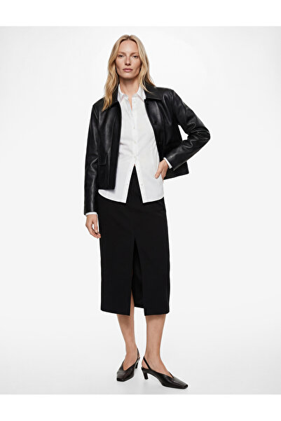 Koton Pocket Detailed Regular Waist Zippered Midi Pencil Skirt