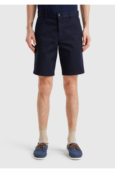 United Colors of Benetton Erkek Lacivert Chino Bermuda