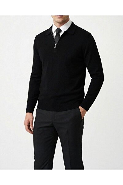 TerziAdemAltun Italijanski stil, uski kroj, pleteni džemper sa polo ovratniko...