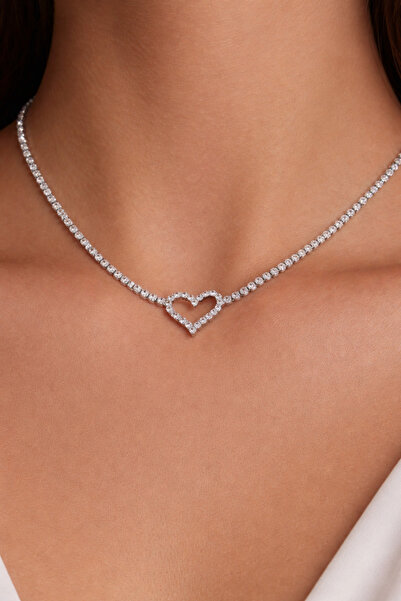 Melisa Takı & Aksesuar Heart Waterway Silver Necklace