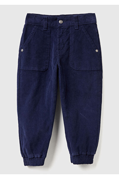 United Colors of Benetton Βελούδινο παντελόνι Navy Blue Boy - Λεπτομέρεια με ...