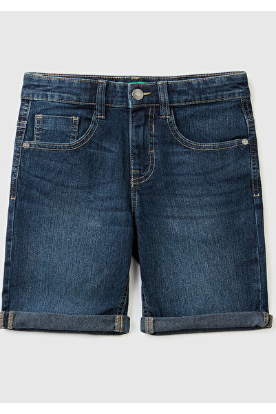 United Colors of Benetton Erkek Çocuk Lacivert Logo İşlemeli 5 Cepli Kemer De...