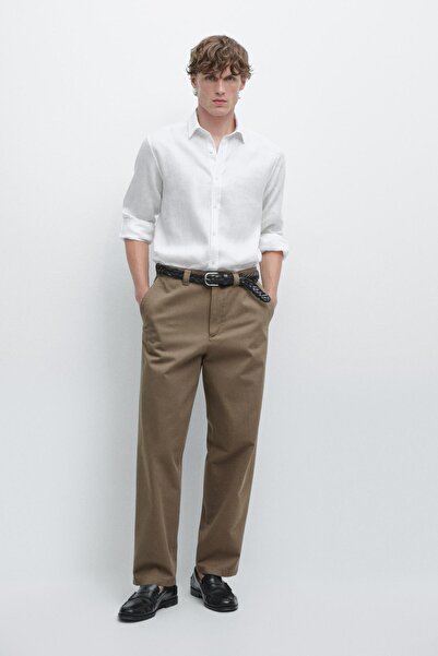 Massimo Dutti %100 keten regular fit gömlek