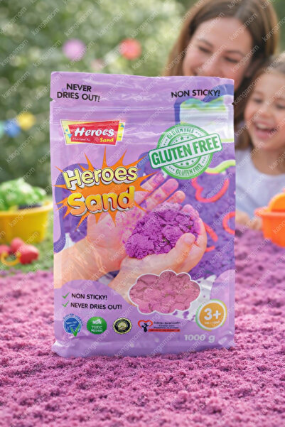 HEROES Kinetik Kum 1 Kg Pembe - Eğitici Akışkan Dağılmayan Canlı Renk 1000 Gr...