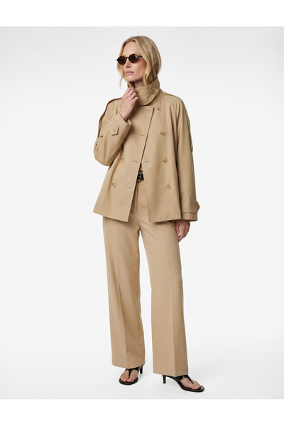 Koton Με λεπτομέρεια ζώνης Με τσέπες Ίσιο υφασμάτινο παντελόνι Φαρδιά μπατζάκια