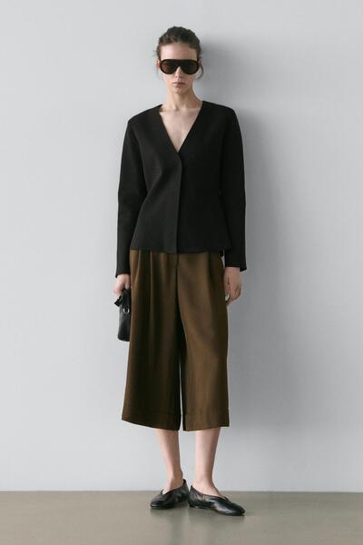 Massimo Dutti Kapanış detaylı V yaka blazer