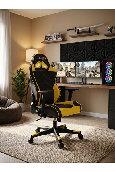 GAMERX G/D X Serisi Sarı/Siyah Deri Oyuncu Koltuğu