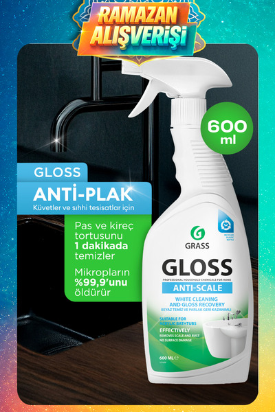 GRASS Gloss Pas & Kireç Sökücü Sprey 600ml - Çok Amaçlı, Hızlı Etkili, Leke B...