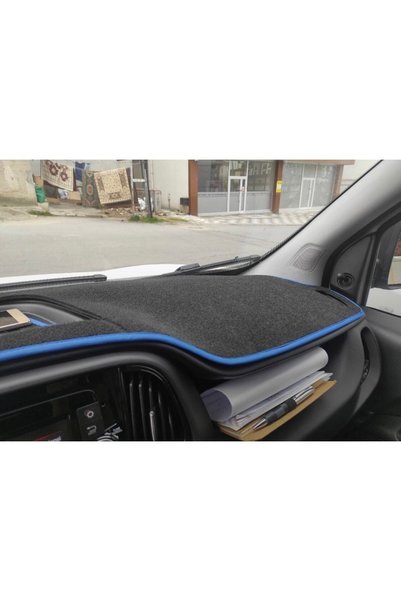 LeeWillson Fiat Doblo Torpedo Protection Carpet Suitable for 2015-2020 Models Black Edge Color Blue