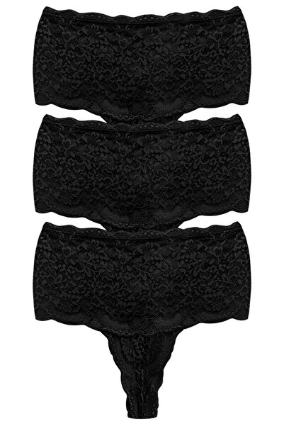 Cottonhill Γυναικείο στρινγκ από δαντέλα ελαστικό λεπτομερές ψηλόμεσο εσώρουχ...