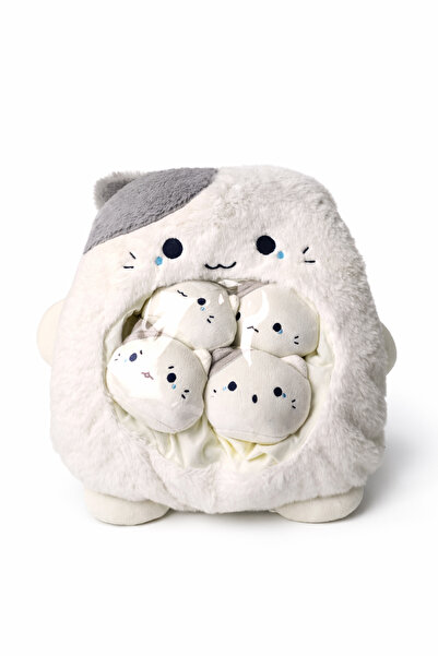 Ecrou Cat with Kittens Plush