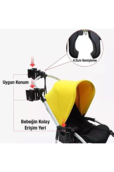 coofbe Bebek Arabası Bisiklet Motosiklet İçin Ayarlanabilir Bardak ve Cep Telefonu Tutucu Biberon Tu