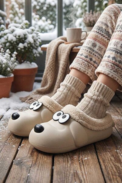 GEZER Kadın Kışlık Ev Bahçe Ve Islak Zemine Uygun Eva Içi Peluşlu Ev Botu