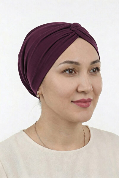 Jusmart Burgundski čvoroviti spoljašnji šešir, gotov za nošenje ◆ Pogodan za ...