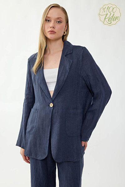 Vitrin 100% Linen Single Button Pocket Jacket