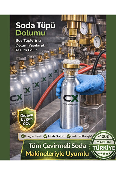 CX Soda Tüpü 0,6 ml- Özel Taşıma Kutusuyla Birlikte- Soda Kartuşu-co2 Kartuş3 ADET