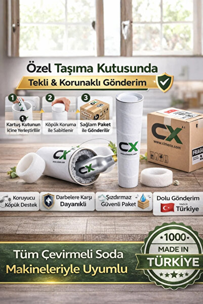 CX Soda Tüpü 0,6 ml- Özel Taşıma Kutusuyla Birlikte- Soda Kartuşu-co2 Kartuş3 ADET