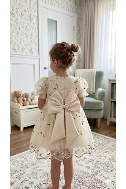 BİLGEN Style ROCHIE DE SĂBĂTORI PENTRU FETE (DE VARĂ) [CULOARE CREM] P bumbac...