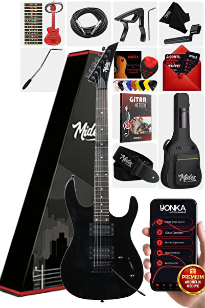 Midex Crade Black Rosewood Klavye Super Strat Kasa HH Yüksek Kaliteli Elektro...