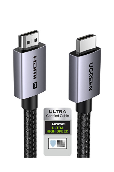 Ugreen كابل HDMI 2.1 ذكر إلى ذكر (8K) بطول 3 أمتار، رمادي