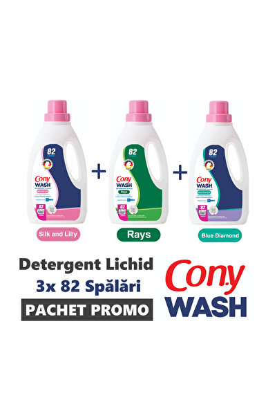 CONY Pachet WASH 3 x Detergent lichid de rufe 4 litri, Parfumat