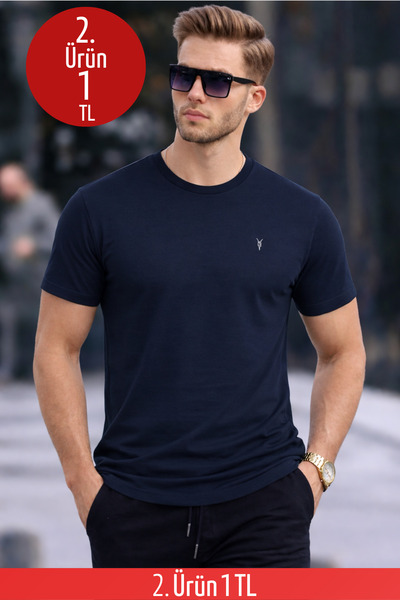 COMBİNE MİCHAİL Tricou de vară guler rotund Slim basic pentru bărbați