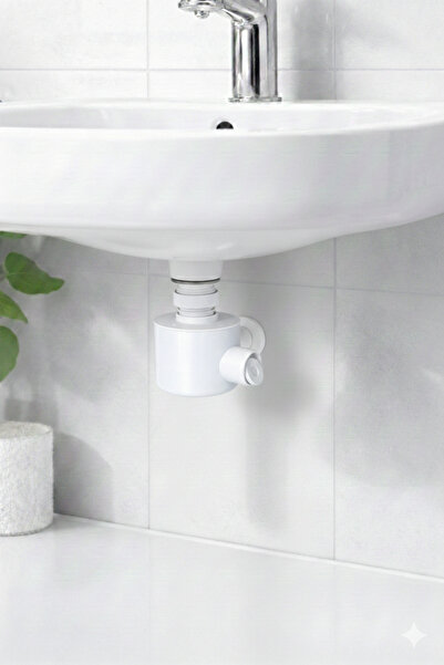 değişim plastik Koku ve Haşere Önleyici Tek Çıkışlı Lavabo Sifonu Yer Tasarruflu Çek valf li