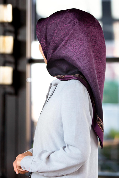 Vissona 57% Μετάξι % 43 ΒΙΣΚΟΝΙΑ Twill Barok De Με σχέδιο σε χρώμα γκρι 90x90...