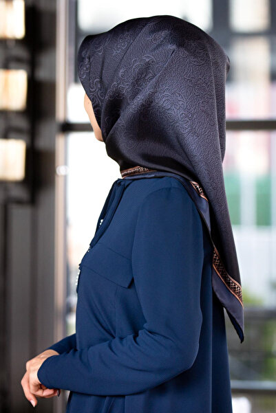 Vissona 57% Μετάξι % 43 ΒΙΣΚΟΝΗ Twill Barok De Με σχέδιο ndigo Χρωματιστό Φου...