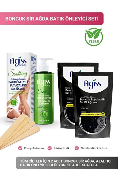 AGISS Tüm Ciltler İçin 2 Adet Boncuk Sir Ağda, Azaltıcı Batık Önleyici Solüsy...