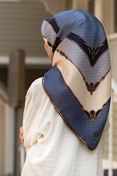 Vissona % 57 İPEK % 43 VİSKON Twill İpek Puantiyeli Ve Geometrik Desenli İndi...